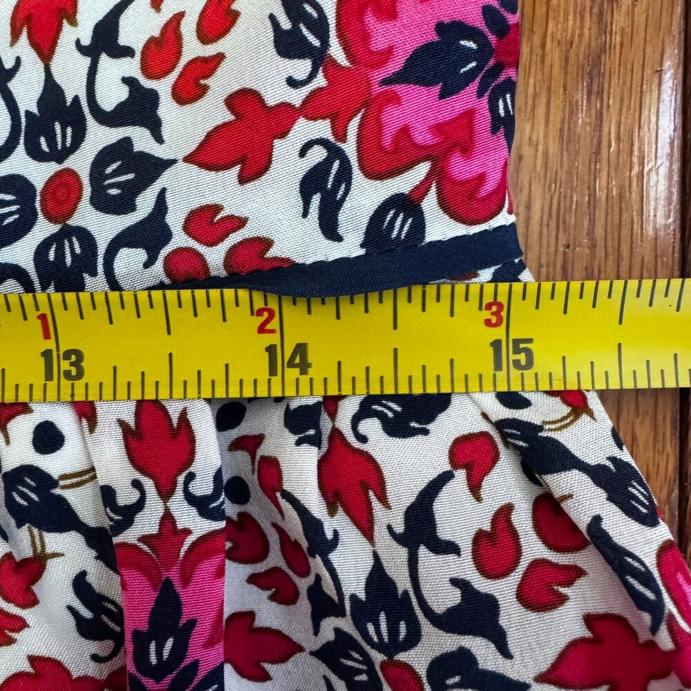 J. Crew Silk Dress Size 8 Pink Navy Medallion Sheath Fully Lined - Picture 9 of 11
